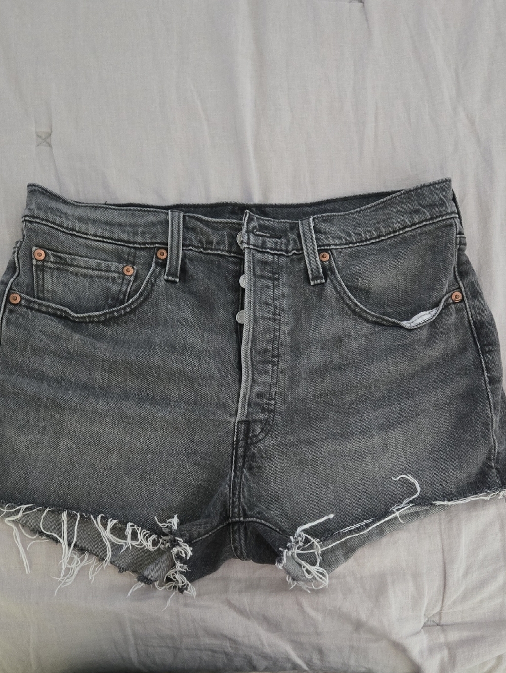 Women's Levis Black Washed Denim Cutoff Shorts